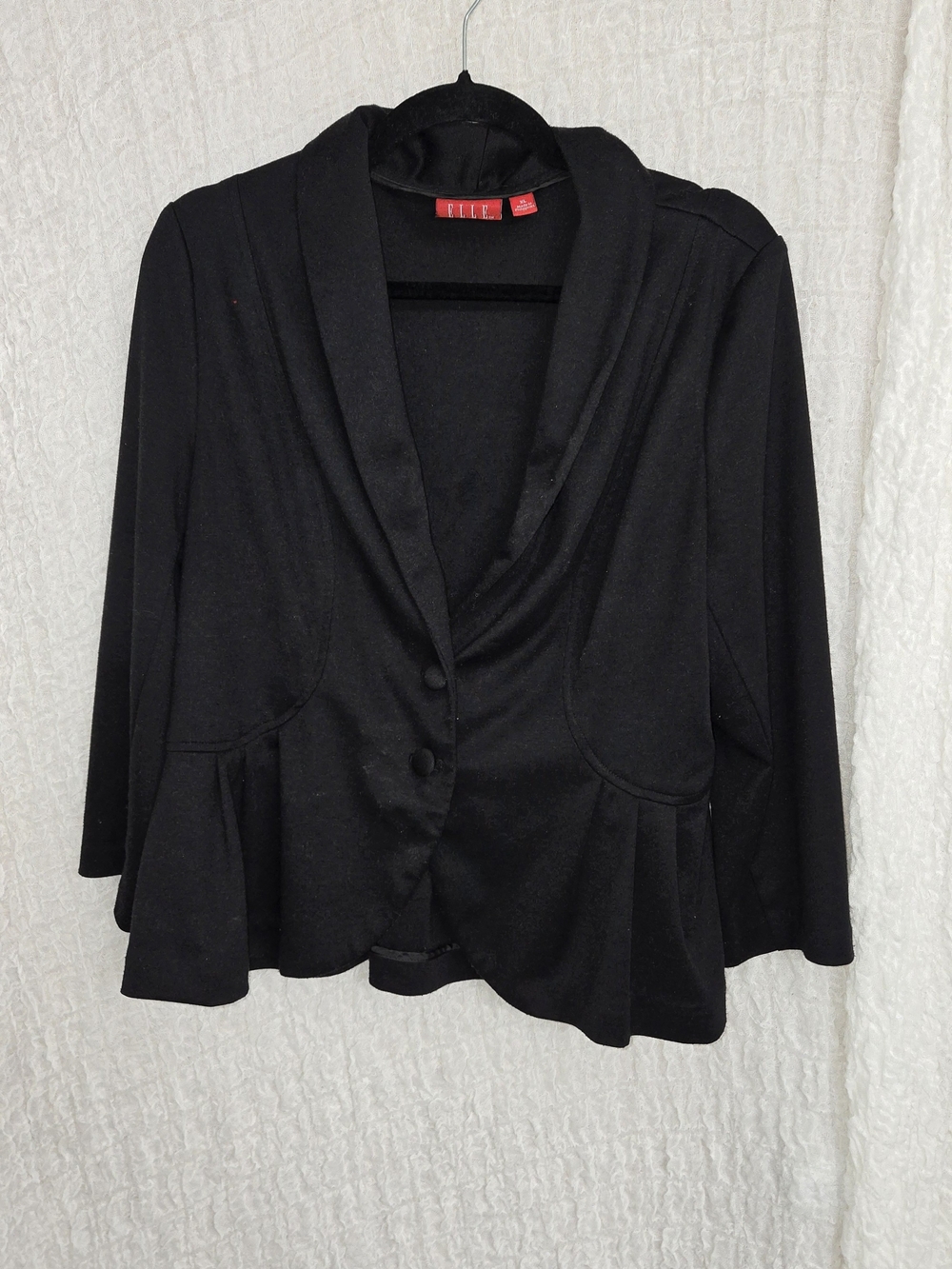 ELLE‎ Black Peplum Shawl Collar Blazer